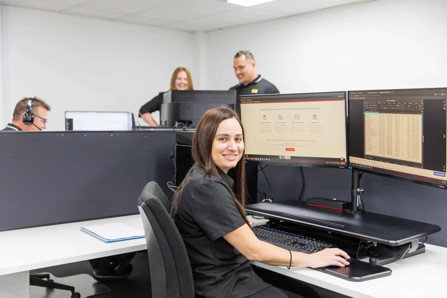 DSE Transport logistics staff planning customised freight jobs in the operations office