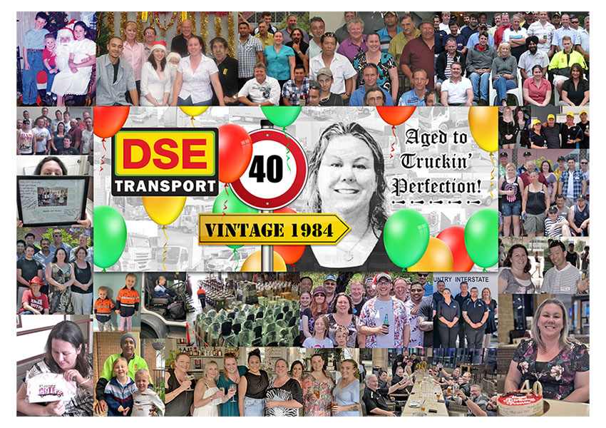 Renee Howison of DSE Transport celebrating her 40th birthday with a truck